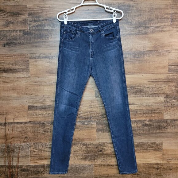 AG Adriano Goldschmeid Jeans 29 R Farrah High Rise Skinny Medium Dark Wash - Picture 1 of 10